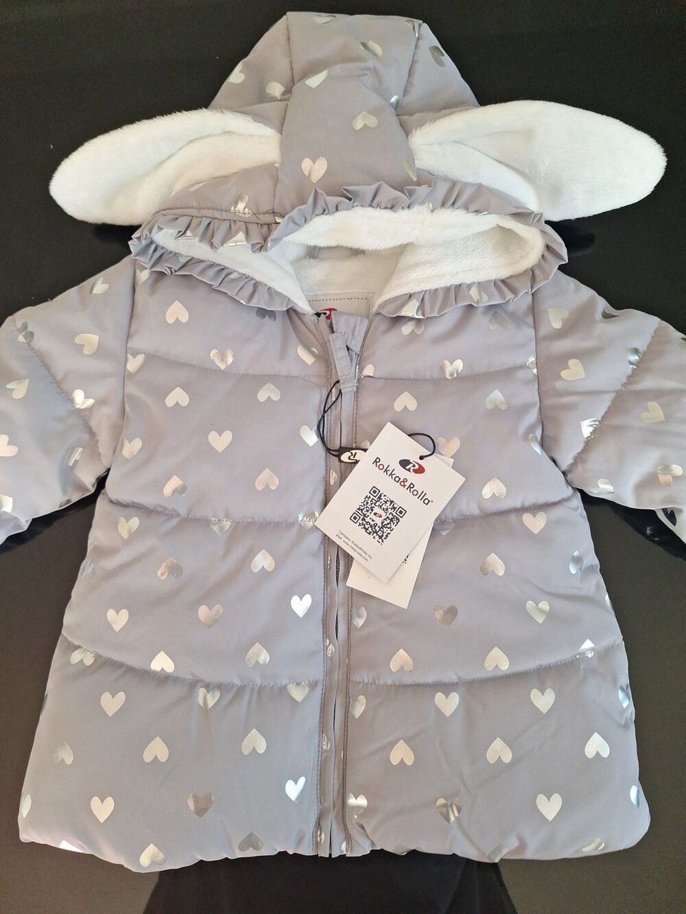 Rokka&Rolla Baby Girls' Puffer Jacket Infant Toddler  Bunny Winter 9-12 months